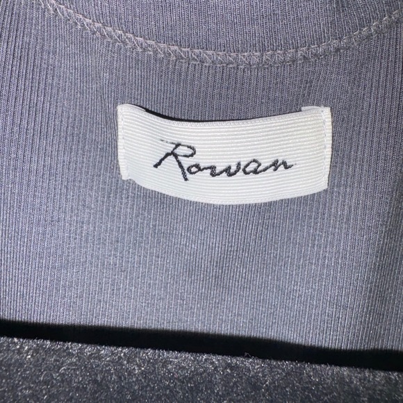 Rowan Dylan Knit Cotton Modal Side Slit Midi Tank Dress XS Slate - Picture 9 of 9